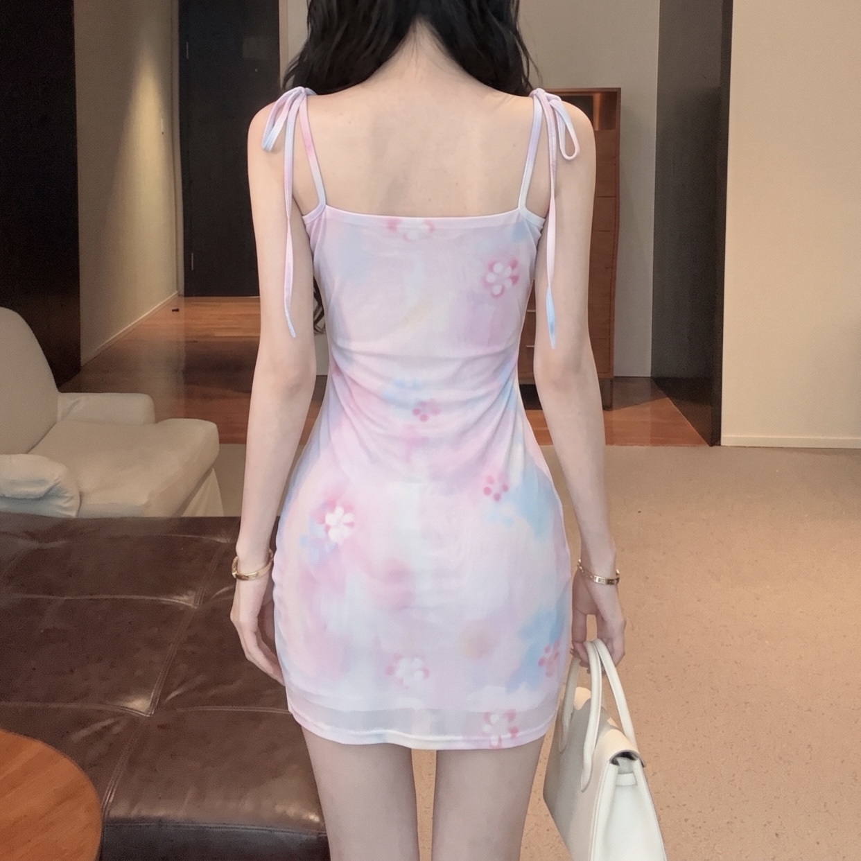 Women's Sleeveless Tie Strap Bodycon Dress - City Commute Style - Image 5