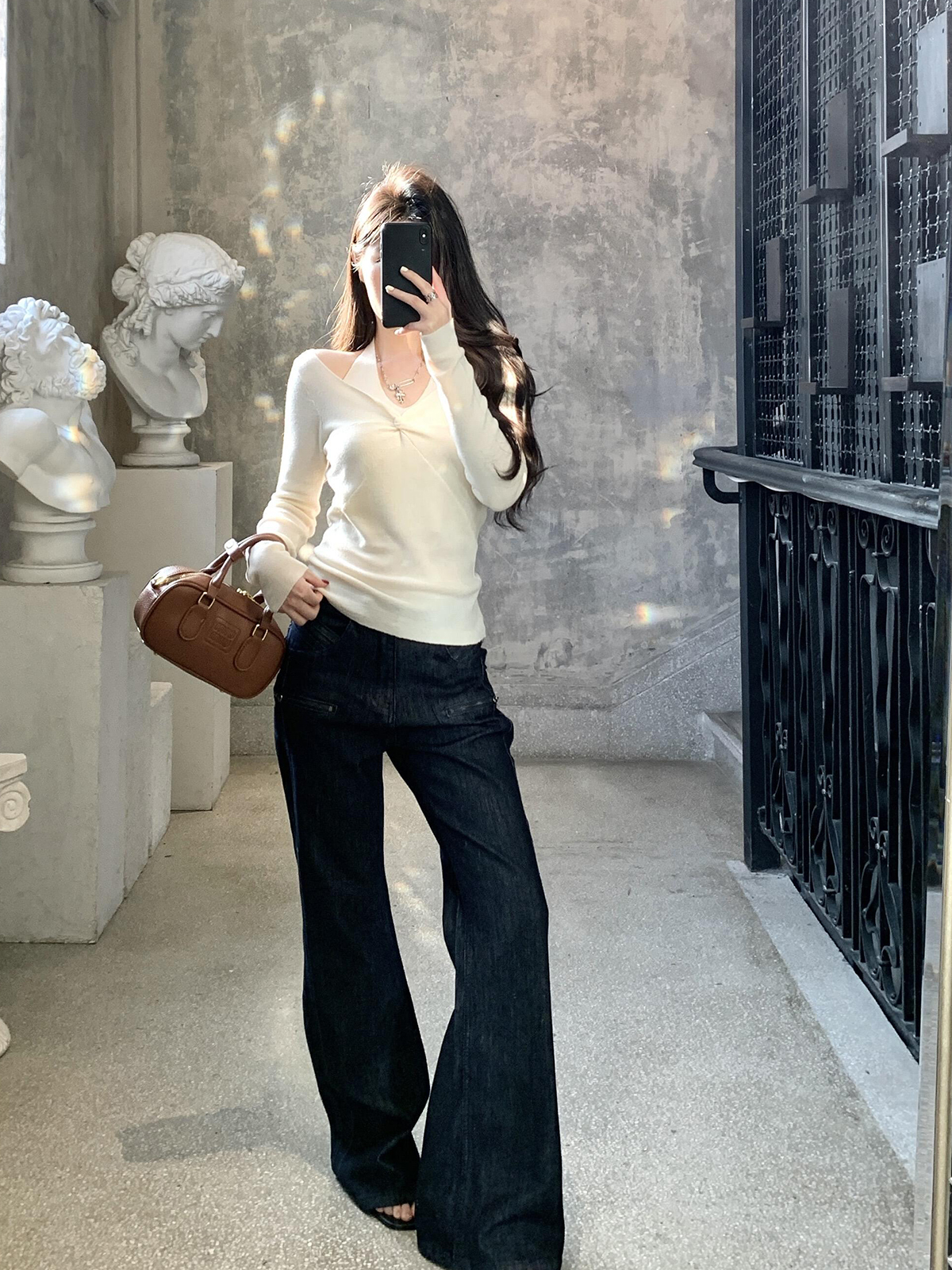 French Style Two-Way All Wool Knit Halter Top Base Layer High Quality Knit Faux Two Piece Women - Image 2